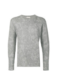 Grey Paisley Crew-neck Sweater