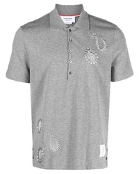 Thom Browne Paisley Embroidery Polo Shirt