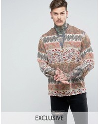 Reclaimed Vintage Inspired Overhead Paisley Shirt In Reg Fit