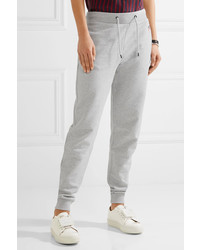 Kenzo Appliqud French Cotton Terry Track Pants Light Gray