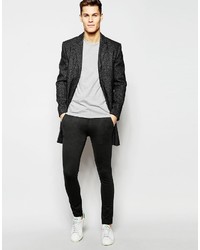 Asos Brand Super Skinny Smart Pants In Charcoal Jersey