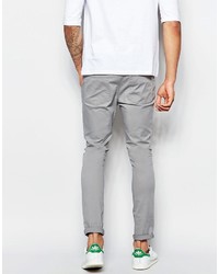 Asos Brand Super Skinny Pants In Light Gray