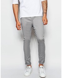 Asos Brand Super Skinny Pants In Light Gray
