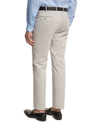 Ermenegildo Zegna Cotton Cashmere Flat Front Trousers Putty