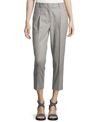 Peserico Cropped Flannel Pants Stone
