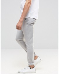 Asos Extreme Super Skinny Smart Pants In Pale Gray