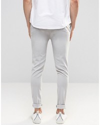 Asos Extreme Super Skinny Smart Pants In Pale Gray