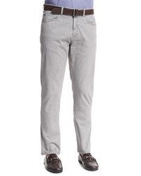 Peter Millar Five Pocket Stretch Cotton Trousers Light Gray