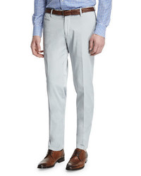 Isaia Flat Front Cotton Trousers