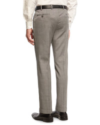 Armani Collezioni Micro Textured Trousers Gray