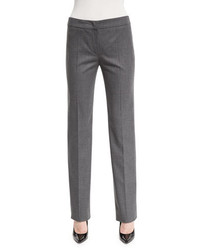Armani Collezioni Mid Rise Straight Leg Flannel Pants Medium Gray