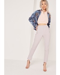 Missguided Tall Zip Pocket Cigarette Trousers Grey