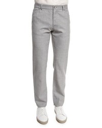 Brunello Cucinelli Rustic Five Pocket Wool Pants Light Gray