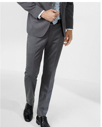 Express Slim Dark Gray Wool Blend Oxford Suit Pant