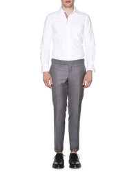 Thom Browne Slim Leg Flannel Trousers Medium Gray