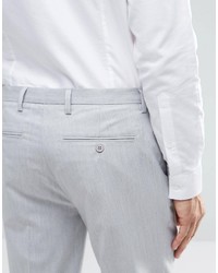 Asos Super Skinny Crop Smart Pants In Pale Gray
