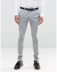 Asos Super Skinny Smart Pants In Gray