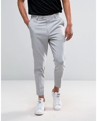 Asos Tapered Smart Pants In Pale Gray