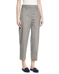 Acne Studios Trea Cropped Flat Front Trousers Light Gray