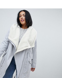 Asos Curve Asos Design Curve Waterfall Parka With Borg Liner