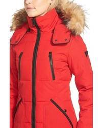 GUESS Expedition Quilted Parka With Faux Fur Trim