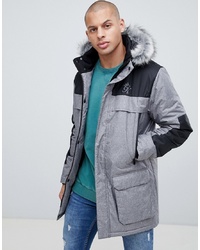 Gym King Hooded Parka Jacket With Faux Fur Hood
