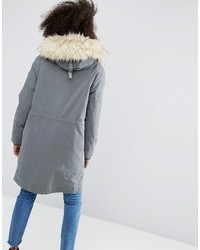Asos Parka With Ma1 Styling And Removable Fur Liner