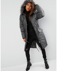 Asos Premium Padded Parka With Fur Lined Hood