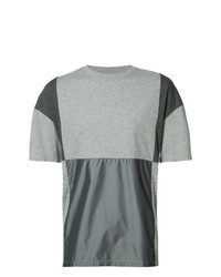 Grey Patchwork Crew-neck T-shirt