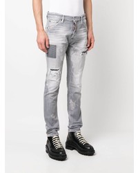 DSQUARED2 Straight Leg Patchwork Jeans