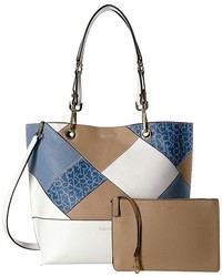 Calvin Klein Sonoma Jetlinkraffia Patchwork Tote Tote Handbags