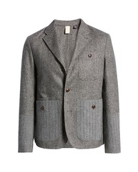 Grey Patchwork Wool Blazer