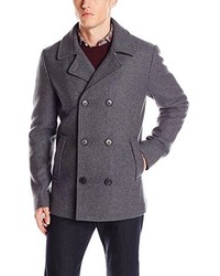Topman Grey Wool Blend Skinny Pea Coat | Where to buy & how to wear