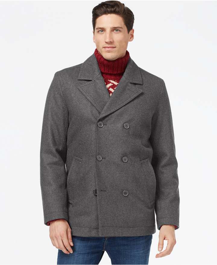 Hilfiger Double Breasted Peacoat, $275 | Macy's | Lookastic