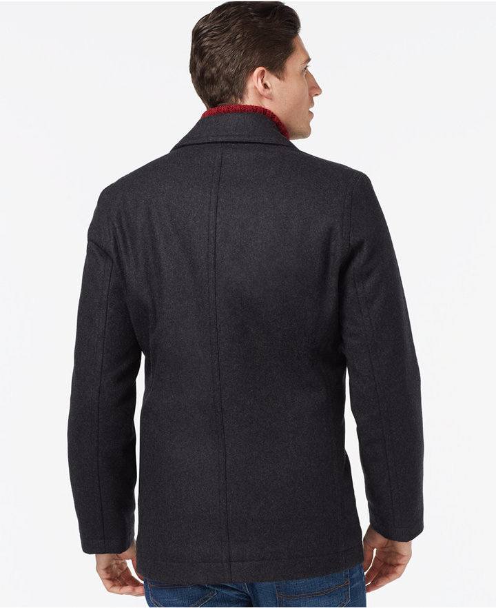 Tommy Hilfiger Double Breasted Peacoat, $275 | Macy's | Lookastic