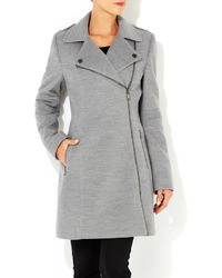 Wallis Grey Asymmetric Zip Coat
