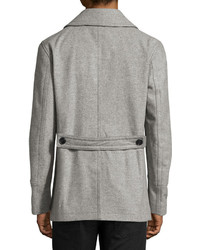 Burberry Wool Cashmere Pea Coat Gray