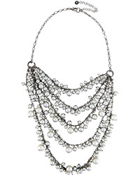 Lydell NYC Multi Row Simulated Gray Pearl Necklace