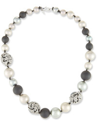 Alexis Bittar Pearly Crystal Mosaic Strand Necklace