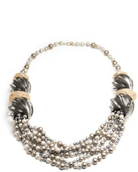 Alexis Bittar Sculptural Pearly Crystal Collar Necklace