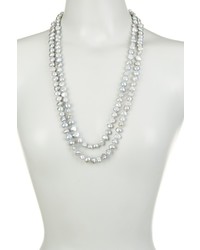 Splendid Pearls 9 10mm Cultured Gray Baroque Pearl Necklace