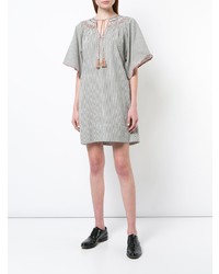 The Great Striped Embroidered Smock Dress