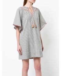The Great Striped Embroidered Smock Dress