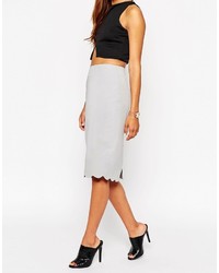 Asos Collection Pencil Skirt With Scallop Hem