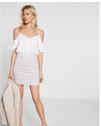 Express High Waisted Ruched Sweater Mini Skirt