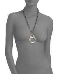 Lanvin Chain Crystal Pendant Necklace
