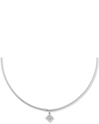 Alor Classique Cable Necklace W Pave Diamond Pendant Gray