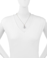 Majorica Crystal Love Knot Pearl Pendant Necklace Gray