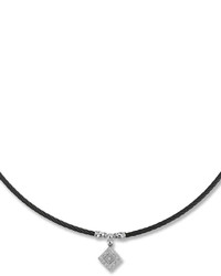 Alor Noir Cable Necklace W Pave Diamond Pendant Black