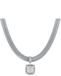 Alor Spring Coil Cable Diamond Pendant Necklace Gray 067 Tdcw